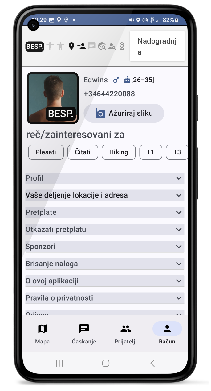 Profil i korisnička interesovanja za AI uparivanje